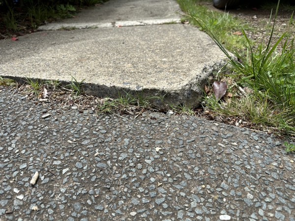 Broken footpath